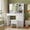White with Sliding Mirror, variant on Vanity Mirror with Lights, Makeup Vanity with Chair, Make up Desk Table with Storage Drawers, Large Shelves, LED Light and Stool for Bedroom, Dressing Room, White