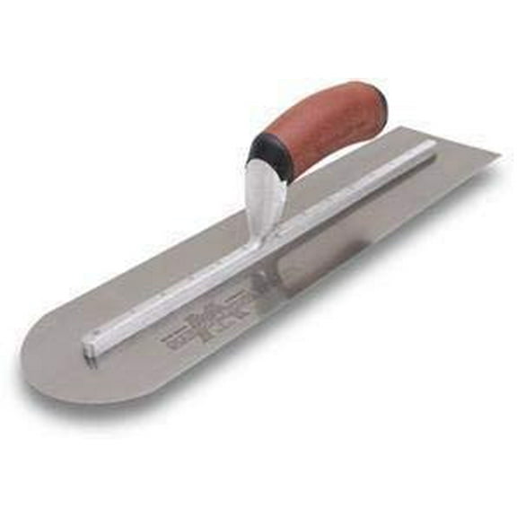 MARSHALLTOWN MXS225RDC Rounded Front Finishing Trowel, 22 x 5 inch Blue Steel Concrete Finishing Tool for Masonry and Sidewalks