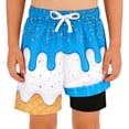thumbnail image 4 of Boys Swim Trunks with Compression Liner Kids Stretch Swim Shorts Quick Dry Beach Swimsuit Boys Bathing Suits Size 5-6 Years, 4 of 4