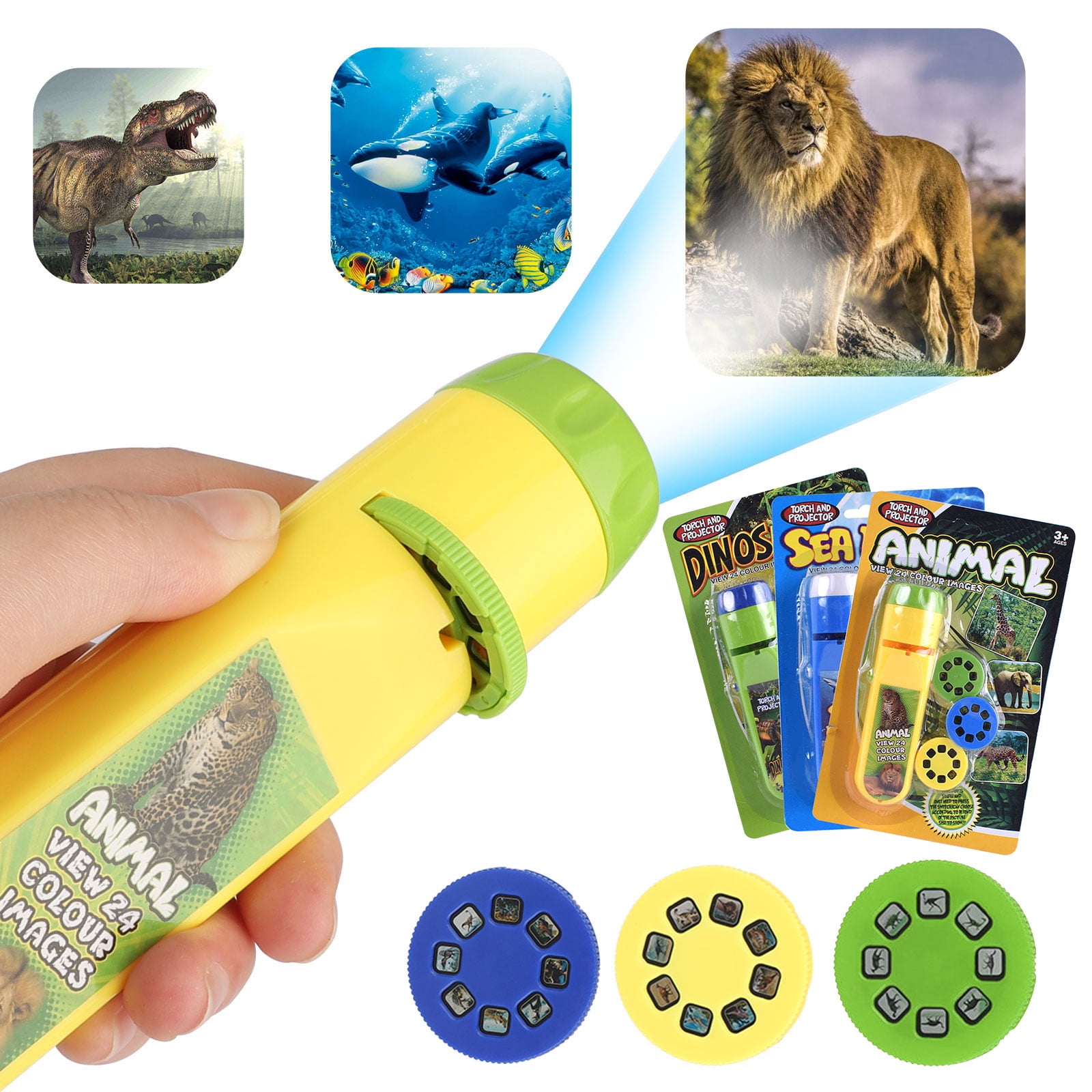 LIGHT PROJECTORS AND TORCHES Learning Science Educational Kids Space Sea Animal 