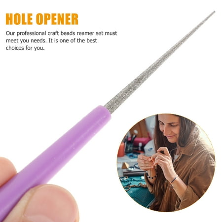 

Hole Opener 4Pcs Bead Hole Reamer Bead Reaming Opener Drill Puncher Plating Emery Craft DIY Tools (Purple)