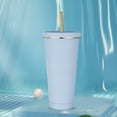 thumbnail image 2 of Copa De Vacío Taza de agua para coche de 750 ml, frascos de vacío de paja a prueba de fugas, taza de café de viaje (azul claro), 2 of 7