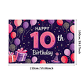 thumbnail image 6 of Decorative Birthday Banner Kids Party Neon Theme Happy 10th Birthday Celebration Photogenic Background for Birthday Celebration Kids Party Photo Shoot, 6 of 8
