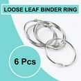 6 Pcs Loose Leaf Binder Rings 2 Inches, Metal Home Office Book Rings Key Rings