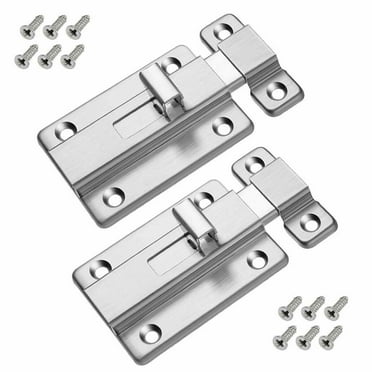 Costyle 2 Pack Door Security Slide Latch Lock Stainless Steel Keyless Door Lock Bolt with 12 Screws