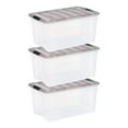 thumbnail image 1 of IRIS Bacs de Rangement en Plastique de 68 L avec Couvercles, Contenants de Rangement Empilables, Bacs, Lot de 3, 1 of 8