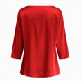 thumbnail image 5 of mgoYE Neck Tops for Women Trendy Draped Long Sleeve Velvet Top Elegant Fall Winter Tunic Shirt Casual Dressy Blouses(Red,S), 5 of 7