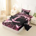 thumbnail image 2 of Manfei Cartoon Letter C Twin Sheets,Cute Butterfly Bedding,Pink,3pcs, 2 of 6