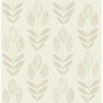 Nuwallpaper Off-White Folk Tulip Peel & Stick Wallpaper