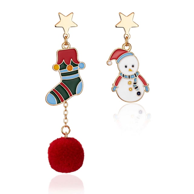 Xihbxyly Venta de liquidación Pendientes de moda y navideños Pendientes asimétricos AB