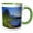 Green/White, variant on 3drose, Usa, Washington, Beacon Rock State Park, Beacon Rock, Columbia River ., 11oz Mug