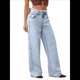 thumbnail image 1 of Pantalones Vaqueros Boyfriend para Mujer, de Cintura Alta, Holgados, de Mezclilla, de Pierna y Rectos, Estilo Urbano Y2k Lago Azul M, 1 of 10