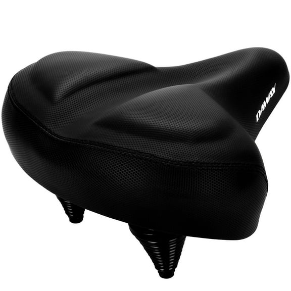 DAWAY C40 Comfortable Oversized Bike Seat - Compatible with Peloton, Exercise, Mountain or Road Bikes, Extra Wide Bicycle Saddle Replacement with Memory Foam Cushion for Men Women Comfort