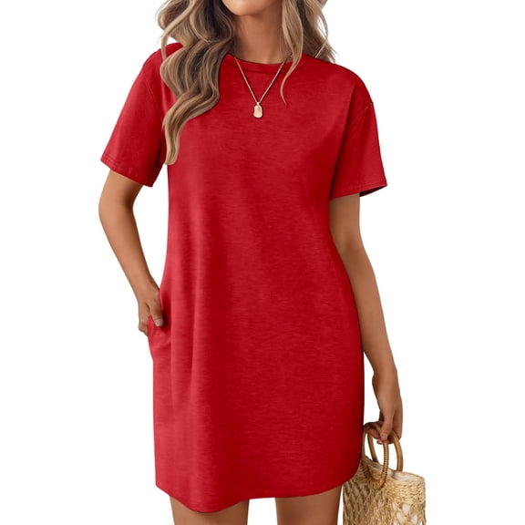 Ekouaer Nightgowns for Women Cotton Sleep Shirts Tshirt Nightshirt Casual Sleepdress Sleepwear with Pockets