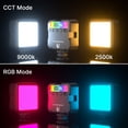 thumbnail image 4 of Cámara Lámpara de fotografía Irfora RGB Pocket LED Video Light Fotografía Luz de relleno 2500K-9000K Regulable CRI95 + Batería incorporada con soportes de zapata para retransmisiones en vivo Entrev Irfora Lámpara de fotografía, 4 of 7