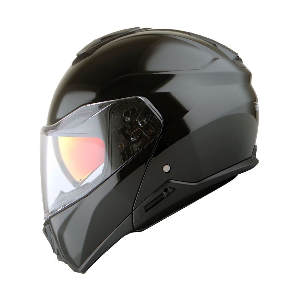 Martian Motorcycle Modular Full Face Helmet Flip up Dual Visor Sun Shield: HG362 Glossy Black