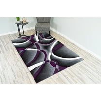 Premium 3D Hand Carved Modern 2X3 2x4 Rug Contemporary 2305 Purple