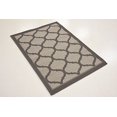 thumbnail image 2 of Unique Loom Trellis Collection Lattice Border Transitional Indoor and Outdoor Flatweave Area Rug, 2' 2" x 3', Gray/Dark Gray, 2 of 5