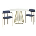 thumbnail image 4 of TMS Marsai 43" Round Metal Indoor Dining Table, White/Gold, 4 of 6