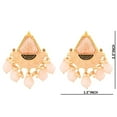 thumbnail image 2 of Efulgenz Indian Jewelry Antique Crystal Stone Faux Pearl Beads Drop Big Stud Earrings Set for Women - Pink, 2 of 4