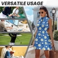 thumbnail image 6 of Yuyamidu Golf Club Womens Tennis Golf Dresses Size S V Neck Womens Athletic Clothing Sets Daisy Sleeveless Golf Athletic Workout Exercise Dress with Shorts and Pockets, 6 of 7