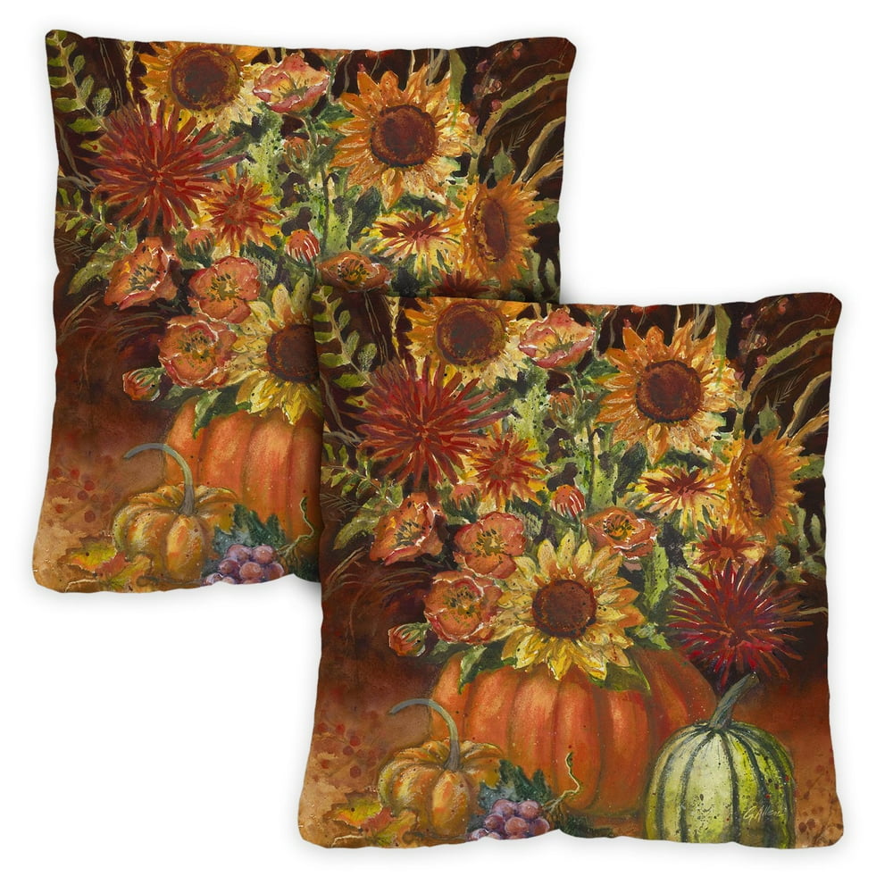 Toland Home Garden Fall Burst 18 x 18 Inch Indoor/Outdoor Pillow Case (2Pack)