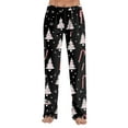 thumbnail image 7 of WTOBBY Women's Holiday-Themed Anime Pajama Pants, Sleepwear with Elastic Waist for Casual Wear, Straight Leg Trousers for Yoga and Christmas Print Design for Cozy Home Use,Black L, 7 of 7