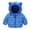 Blue, variant on Boys and Girls Winter Jackets Warm Cartoon Deer Print Bear Ears Hooded Padded Long Sleeve Outerwear Fall Outwear Lightweight Fashion Coat