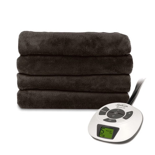 Sunbeam LoftTec Ultra Soft Electric Heated Blanket, Full Size Walnut