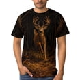 thumbnail image 4 of LAOLIUSN Men's Deer Graphic T Shirt Buck Wildlife Hunting Tee Forest Antler All Over Print Crew Neck Short Sleeve Shirt S-4XL, 4 of 7