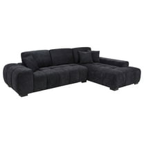 Octavia Upholstered Sectional Chaise Sofa Black
