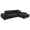 Black, variant on Coaster Octavia Upholstered Fabric Sectional Chaise Sofa in Black