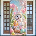 thumbnail image 5 of EWASWON Easter Door Curtain Extra Wide 70x35 Inch Easter Door Cover for Front Door, Spring Wall Hanging & Party Backdrop Decor, Easy to Install Holiday Decoration, 5 of 6