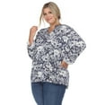 thumbnail image 2 of White Mark Women's Plus Size Pleated 3/4 Sleeve Floral Print Blouse, 2 of 5
