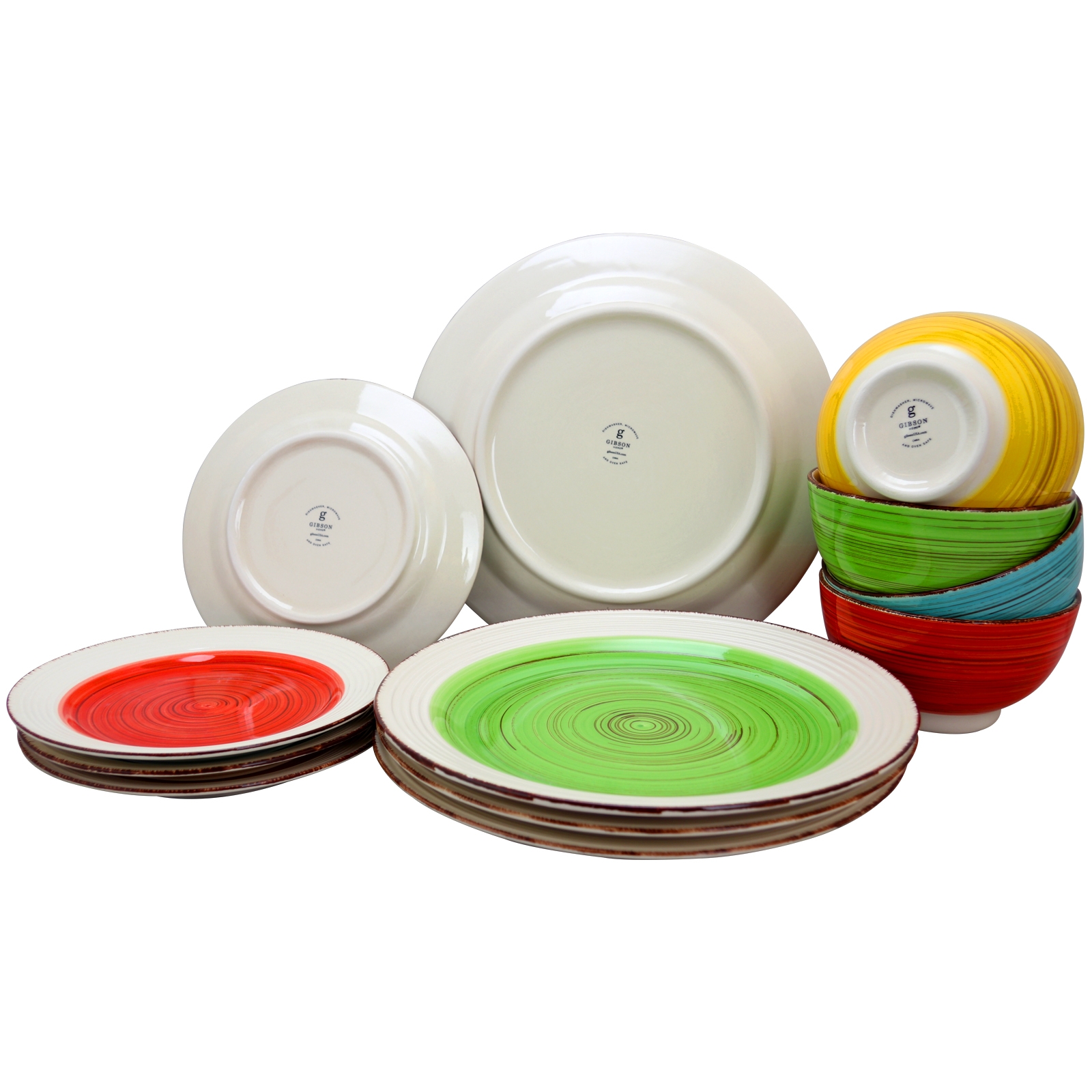 GB Home Confetti Band 12 Piece Mix & Match Dinnerware Set