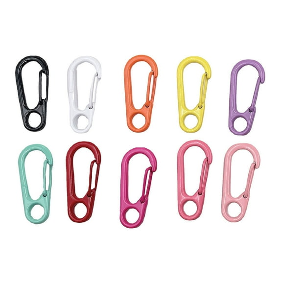 Hukai 10pcs Small Carabiner Clip Tiny Paracord Hanging Clip Keychains Carabiners for Keychains,
