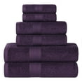 thumbnail image 2 of Superior Eco-Friendly Cotton Solid 6-Piece, Eggplant, Towel Set, 2 of 8