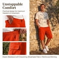 thumbnail image 3 of IAJDKMEK Men's Cargo Shorts with Pockets - 4-Pocket Hiking Shorts, Adjustable Running Shorts, and Gym Workout Shorts for Fitness Enthusiasts,Saffron M, 3 of 8