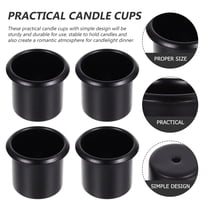 WRISTBIQUE 4Pcs Black Metal Candle Holders for Table Centerpieces and Tealight Candle Decor