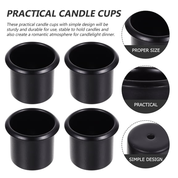 4pcs Decorative Candle Holders Iron Tea Lights Candle Holders Metal Candle Cups