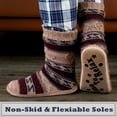 thumbnail image 6 of Cozylook Men's Fuzzy Non-slip Slipper Socks, Cable Knit Moccasin Boots, Warm Fluffy Sherpa Lined Indoor House Shoes, Cozy Winter Gifts for Him, Taupe Adult Size 10-11, 6 of 7