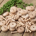 thumbnail image 4 of 82-Piece Wood Wheels and Axel Pegs - For DIY Model Car Crafts, 4 of 6
