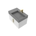 thumbnail image 3 of Amazon 30" White Wood Floating Vanity with Gray Top and Gold Trim, 3 of 10