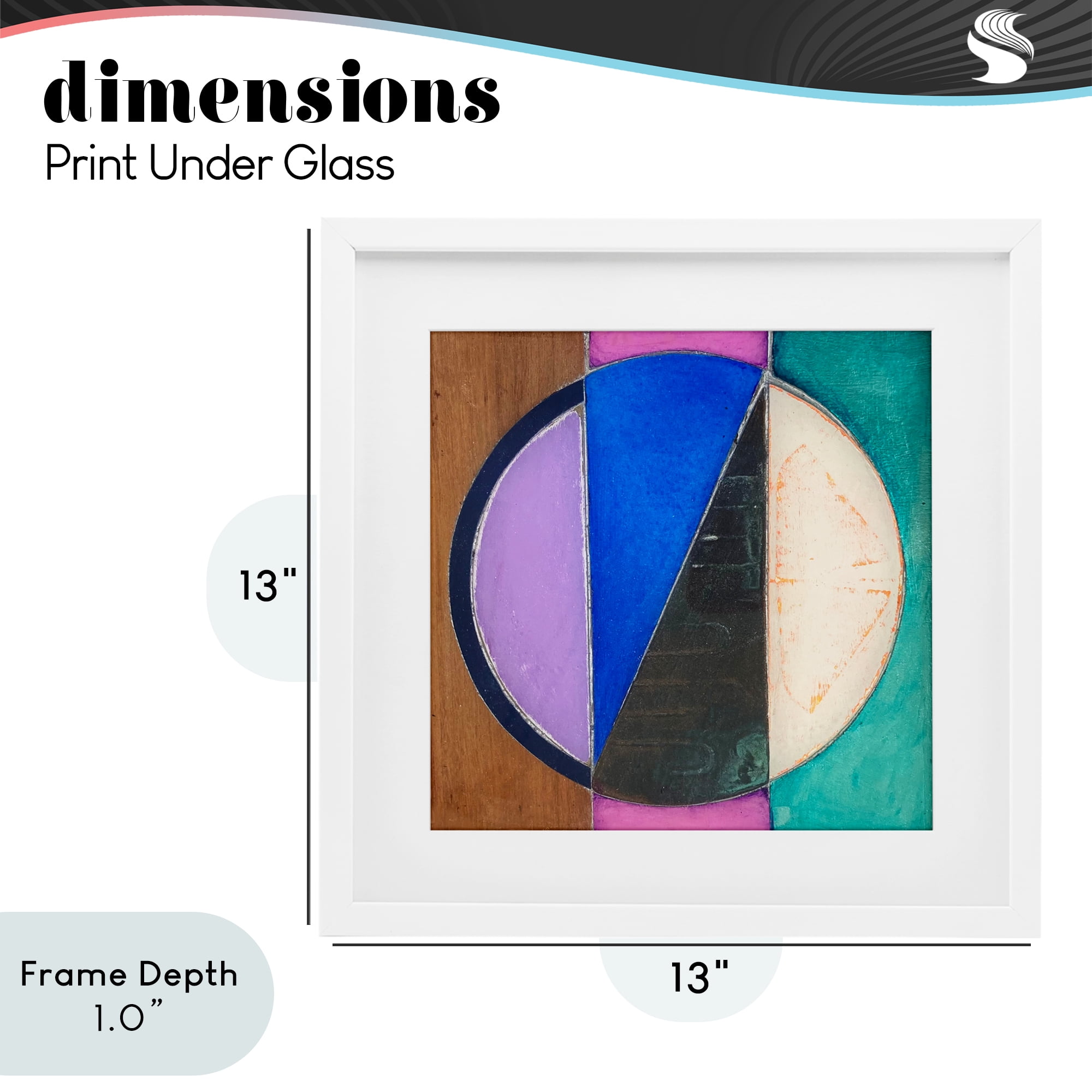 Stupell Industries Split Symmetry Circle White Framed Print Under Glass, design by Matthew Finger
