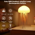 thumbnail image 4 of shiyou-Jellyfish Lamp, Voice Control Jellyfish Lamp with Dancing Legs, RGB Gradient Jellyfish Bedside Lamp, Rechargeable Jellyfish Table Lamp with Touch Sensor, Christmas Gifts (Hanging + Base), 4 of 4