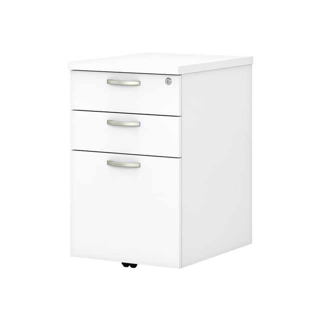 Bush Business Furniture Easy Office 3 Drawer Mobile File Cabinet ,Pure White