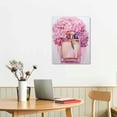 thumbnail image 2 of Nawypu Pink Perfume Bottle Rose Flowers Canvas Wall Art - Fashion Aesthetic Makeup Glitter Bathroom Wall Decor - Framed Modern Paris Coco Painting Pictures For Bedroom Ready To Hang, 2 of 4