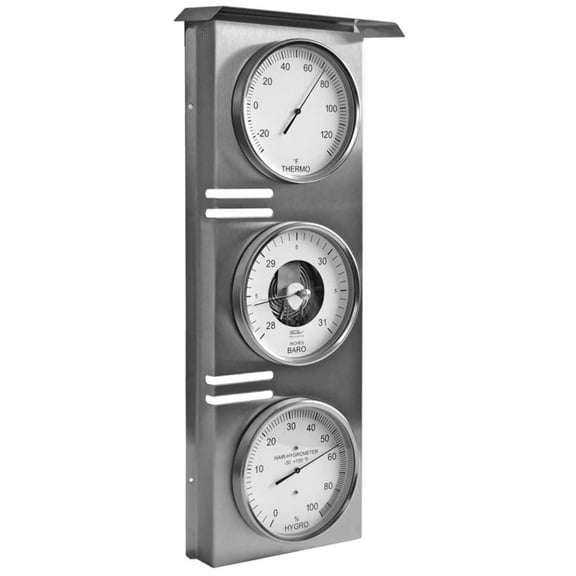 Fischer outdoor weather station, stainless steel, 510 x 215 mm, Ø 130 mm - 823-01-US (°F/Inch)