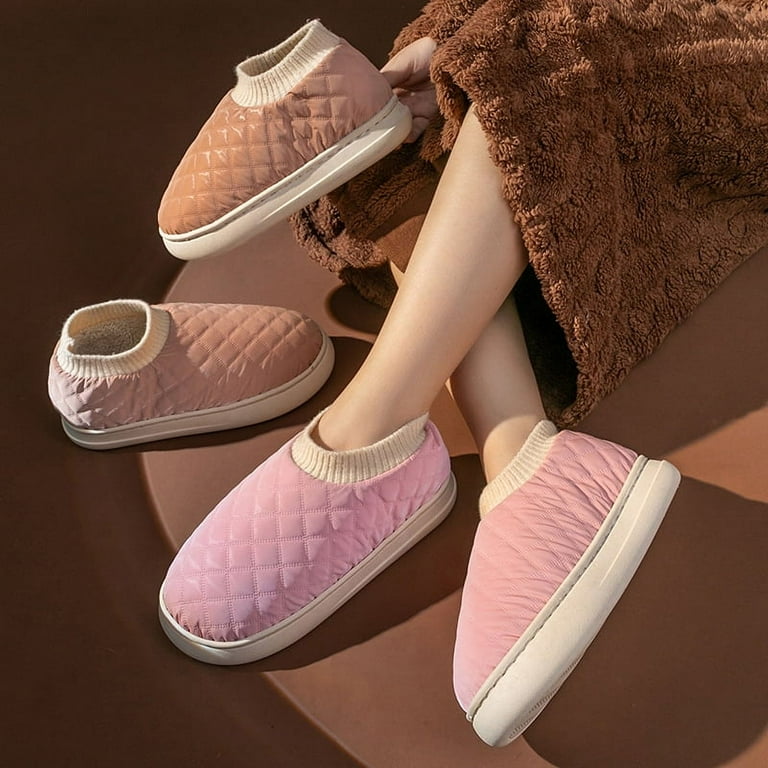 Women s Plush Cotton Shoes Scuff Outdoor Indoor Warm Plush Bedroom