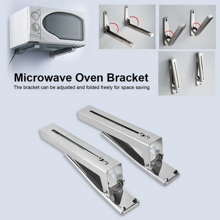 - Anauto 2x Kitchen Stainless Steel Microwave Oven Bracket Sturdy Foldable Stretch Wall Mount Rack Shelf, Wall Mount Bracket, Microwave Oven Shelf